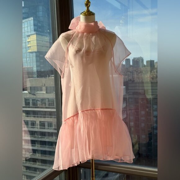 🆕 SIMKHAI 🧿 NWT Beaux Tiered Babydoll Mini Dress, Ballet Pink - Sz US 6 - Picture 10 of 16